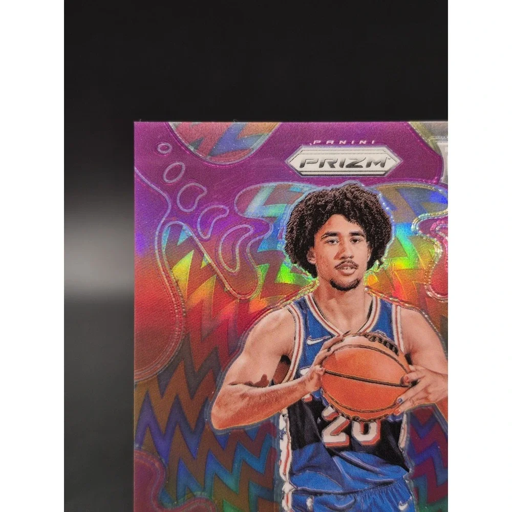 2024-25 Panini Prizm Jared McCain #9 Groovy (RC) Philadelphia 76ers SP CASE HIT